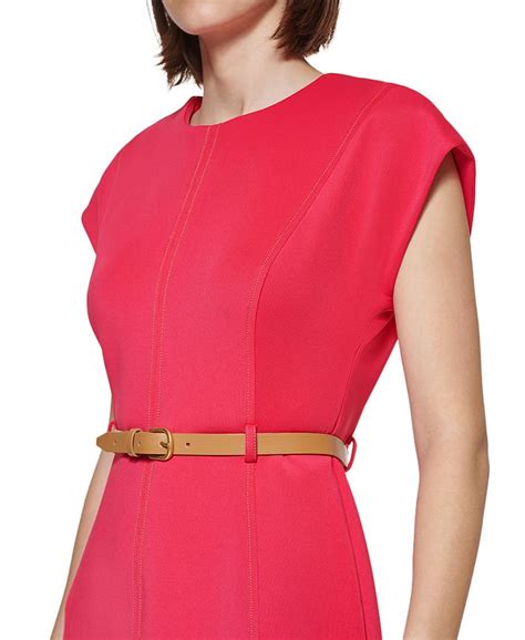 Calvin Klein Belted Sheath Dress Macys