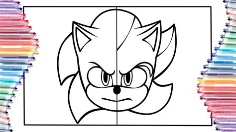 Sonic Shadow In One Face Coloring Page Sonic Coloring Pages Tobu