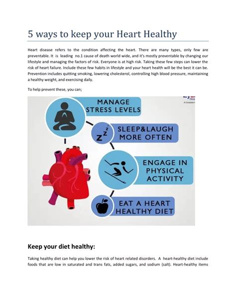 Ppt 5 Ways To Keep Your Heart Healthy Powerpoint Presentation Free