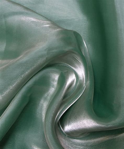 Sea Green Colour Two Tone Plain Organza Satin Fabric Sea Green Color