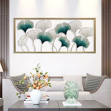 Luxury Creative Ginkgo Leaves Wall Decor Metal Hanging Art Homary