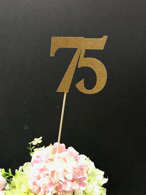 75th Birthday Decoration 75th Birthday Centerpiece Sticks Glitter