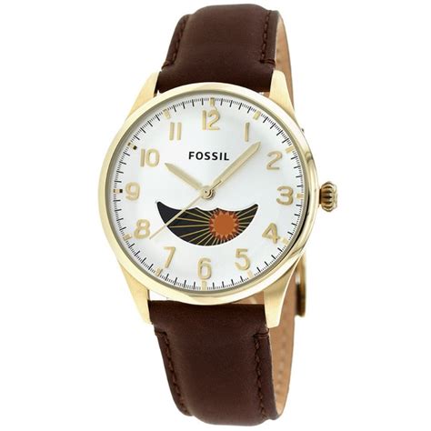 Shop Fossil Mens The Agent Three Hand Moonphase Leather Watch Free