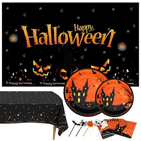 Halloween Paper Plates, Napkins, Tablecloth - Haunted Home Decor