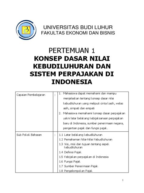 Modul Perpajakan 1 Pertemuan 1 Pdf