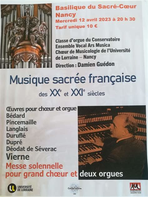 Musique Sacr E Fran Aise Avril Glise Catholique En Meurthe