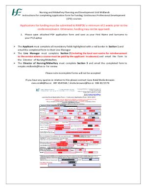 Fillable Online Instructions For Completion Of CPD Application Form