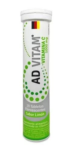 Vitamina C 1000 Mg 20 Tabletas Efervescentes Sabor Limón Cuotas Sin