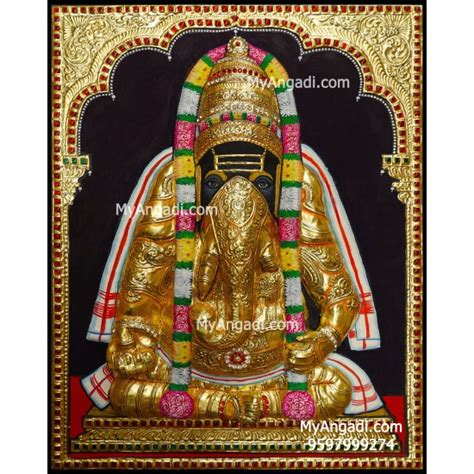 Pillayarpatti Karpaga Vinayakar 3d Tanjore Painting