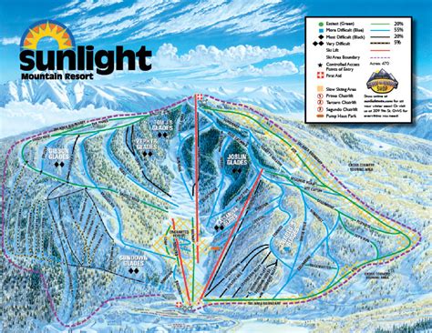 Sunlight Mountain Resort Trail map - Freeride