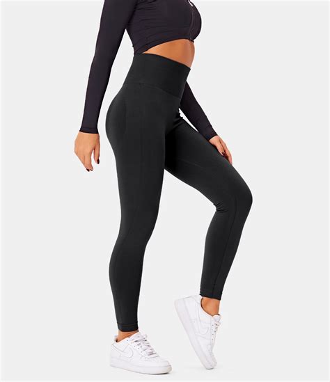 Womens Seamless Flow High Waisted Butt Lifting Plain Leggings Halara