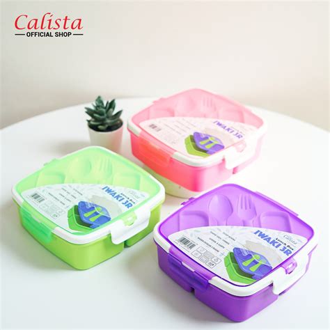 Jual Calista Lunch Box Iwaki R Kotak Makan Sekat Bonus Sendok Garpu