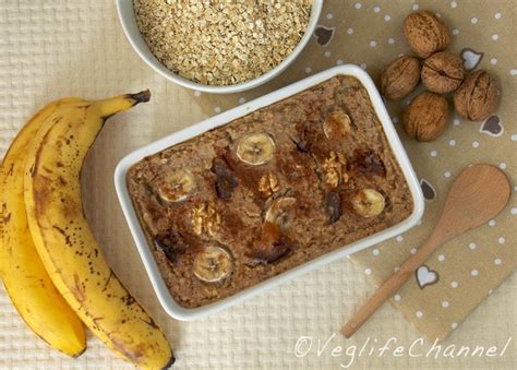 Baked Oatmeal Con Banane Chia E Noci Ricetta Vegan Veganly It