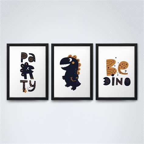 Trio Quadro Infantil Boho Dinossauro Elo Produtos Especiais