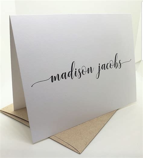 Custom FOLDED Note Cards Personalized Stationery Set Teacher Etsy