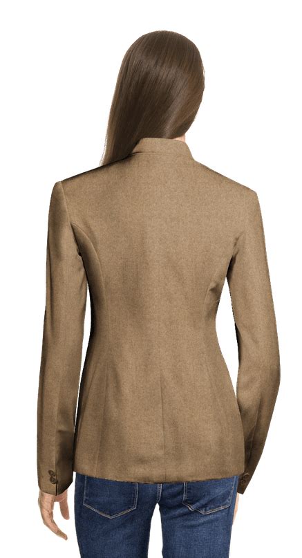 Camel Tweed Double Breasted Jacket Sumissura