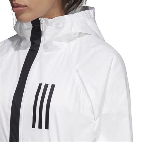 Adidas Women Windbreaker Jacket Fleece Lined White