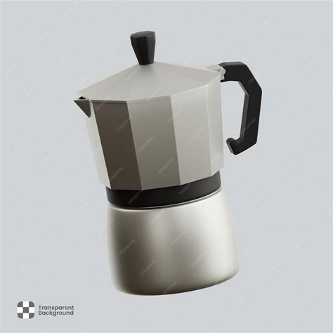 Premium PSD | 3d coffee moka pot illustration