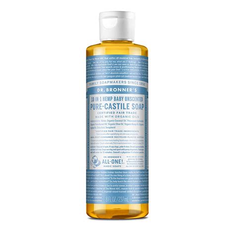 Dr Bronners Pure Castile Liquid Soap Baby Unscented Ounce