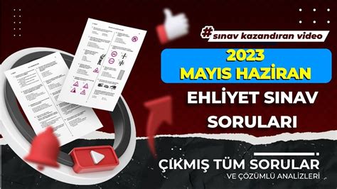 SINAVDA SORULAN MAYIS SORULARI Ehliyet Sınav Soruları 2023 Çıkmış