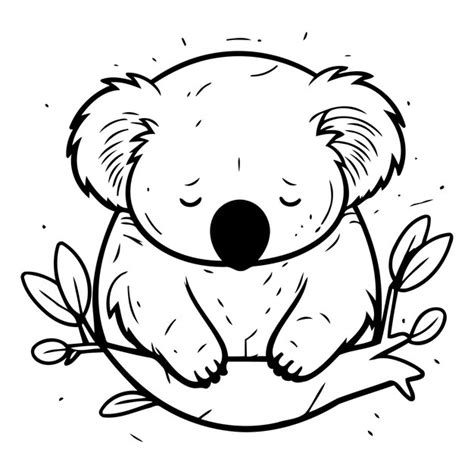 Premium Vector Cute Koala Sitting On A Tree Branch Vector Illustration