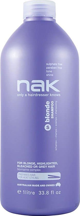 NAK Blonde Range Blonde Shampoo Ltr Vrouwen Voor Grijs Haar Ml Bol
