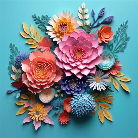 Premium Photo Vibrant Blossoms A Kaleidoscope Of Paper Flower Art And