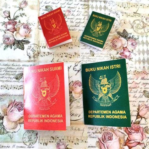 Jual 1 Paket Buku Nikah Replika Miniatur Buku Nikah Buku Nikah Hiasan