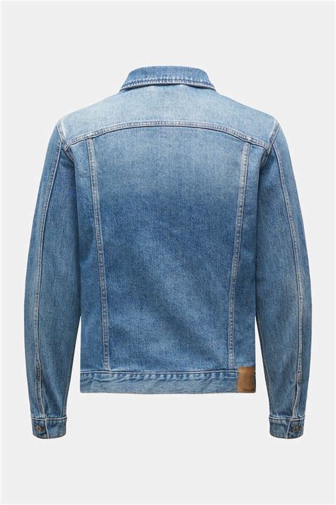 7 For All Mankind Denim Jacket Perfect Jacket Smoky Blue Braun Hamburg