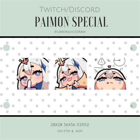 Emotes Special Paimongenshin Impact Twitchdiscord Etsy México