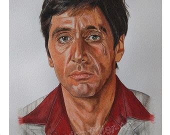 Tony Montana Scarface Al Pacino Portrait Original Oil Painting On