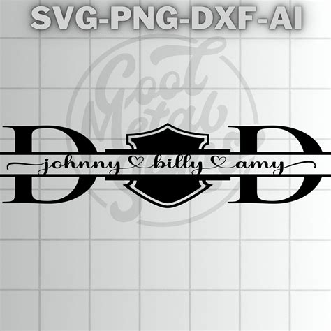 Harley Dad Svg Fathers Day Svg Motorcycle Dad Svg Dad Split Etsy