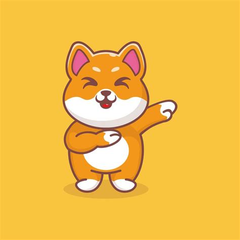 Lindo Perro Dabbing Dibujos Animados Vector Icono Ilustraci N