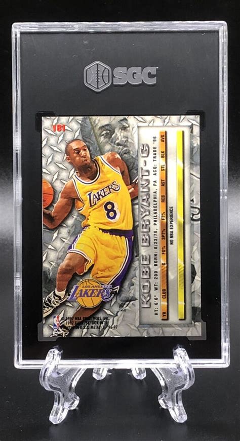 Fleer Metal Kobe Bryant Rookie Card Rc Sgc Lakers Hof