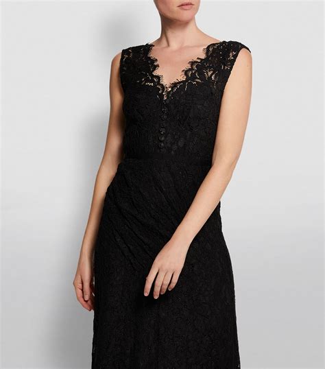 Self Portrait Black Embellished Lace Midi Dress Harrods Uk