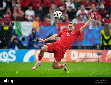 Turkeys Baris Alper Yilmaz Attempts A Shot On Goal During The UEFA