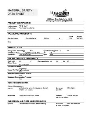 Fillable Online Msds Form Msds Sheet Fax Email Print PdfFiller