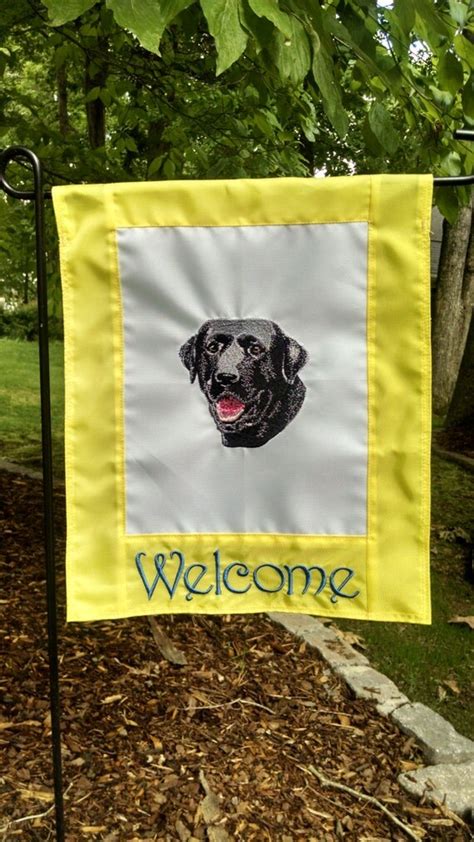 Black Lab Embroidered Garden Flag