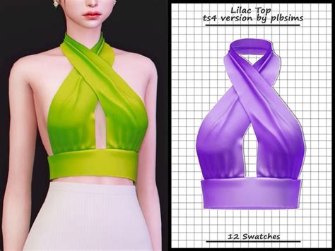 Lilac Top Plbsims In Lilac Top Sims Dresses Sims