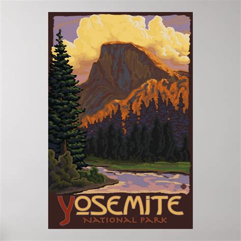 Yosemite National Park Half Dome Travel Poster Zazzle