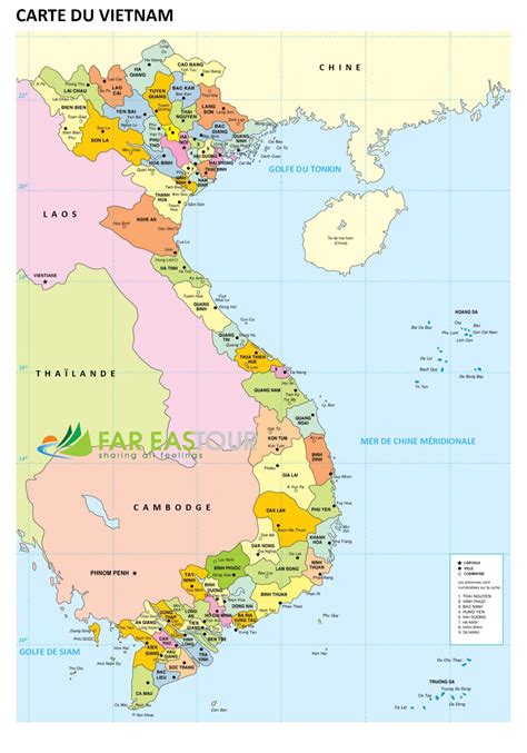 Carte du Vietnam détaillée Vietnam carte touristique