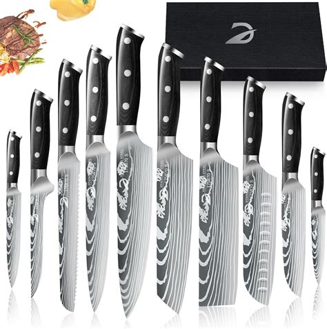 Dfito Couteau Cuisine 10PCS Set Couteaux De Cuisine De 9 5 20cm