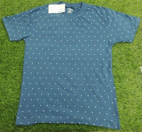 Dotted Men Sky Blue Cotton T Shirt Round Neck At Rs In Ludhiana