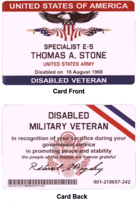 Disabled Veteran Certificate And Plastic ID Card