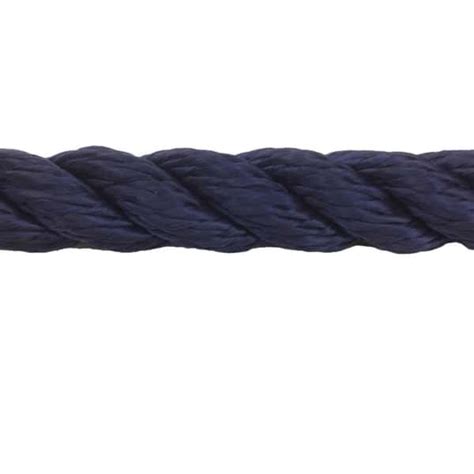 18mm Navy Blue Nylon 3 Strand Sinking Rope By The Metre RopeServices UK