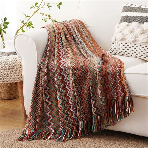 Battilo Home Boho Throw Blanket For Couch Sofa Bed Farmhouse Cottage