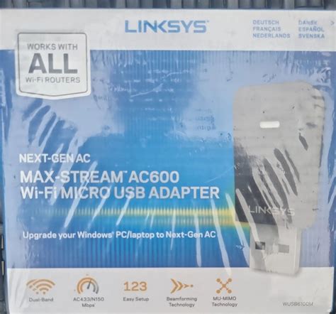 Linksys Max Stream Ac600 Wi Fi Micro Usb Adapter Wusb6100m Eu For Sale Online Ebay