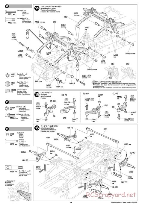 Tamiya Mercedes Benz Arocs 4151 8x4 Tipper Truck Cutdown Manual