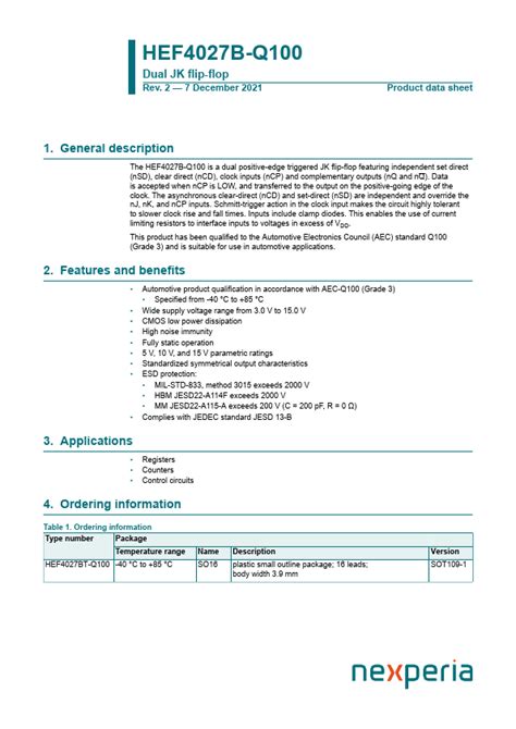 Hef B Q Data Sheet Nexperia