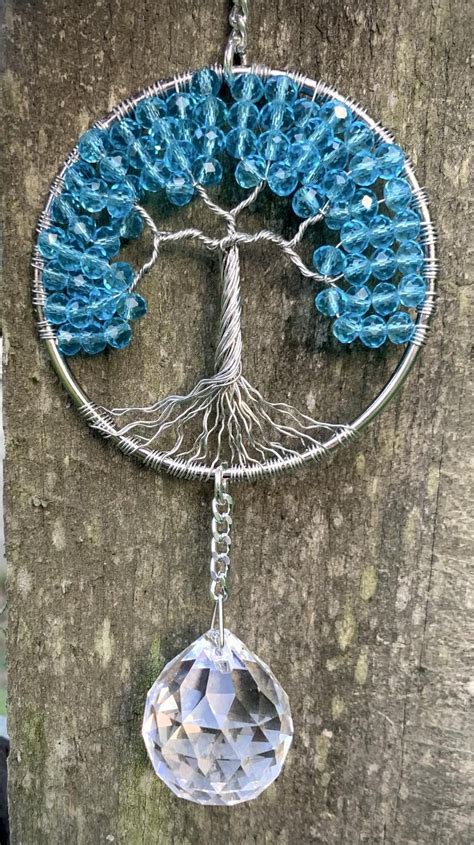 Tree Of Life Sun CatcherTurquoise Crystal Window Etsy Crystal Tree